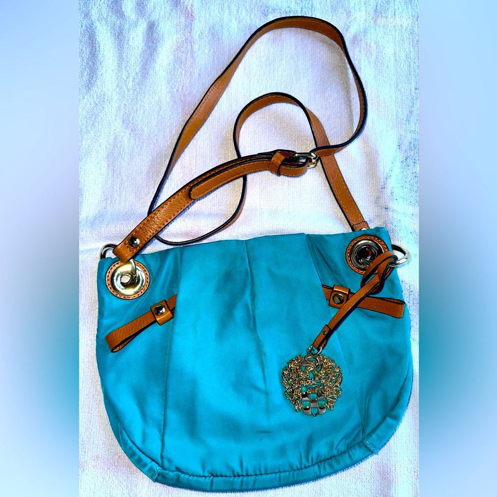 Vince Camuto Turquoise and Brown Crossbody purse - Picture 2 of 12